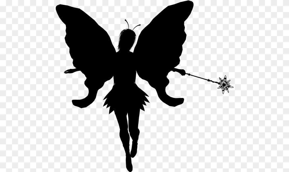 Fairy Silhouette Clip Art Silhouette Fairy Clipart, Gray Free Png