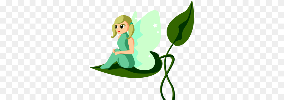 Fairy Silhouette Elf Peter Pan Tinker Bell, Green, Leaf, Plant, Baby Free Png Download