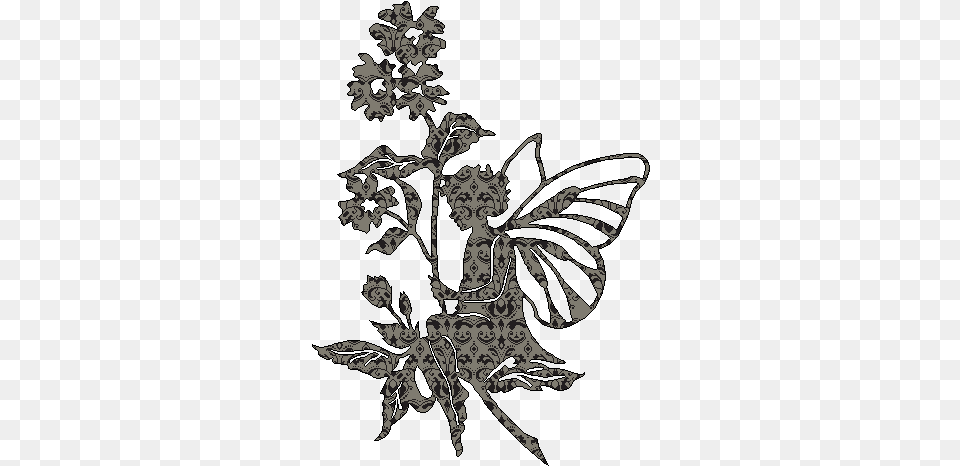 Fairy Silhouette Fairy With Flowers Silhouette Full Size Garden Fairy Silhouette, Art, Pattern, Drawing, Person Free Png Download