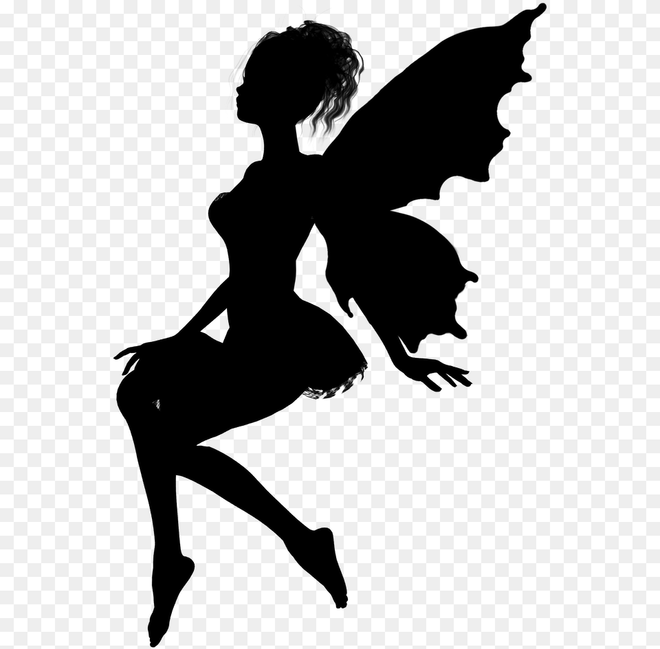 Fairy Silhouette No Background, Gray Png Image