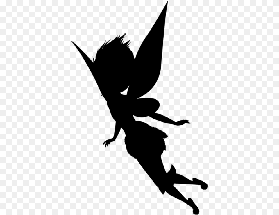 Fairy Silhouette Silhouette Fairy Clipart, Gray Free Transparent Png