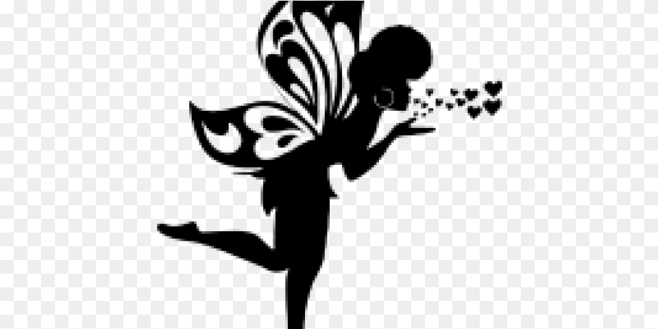 Fairy Silhouette Transparent Butterfly Vector, Gray Free Png Download