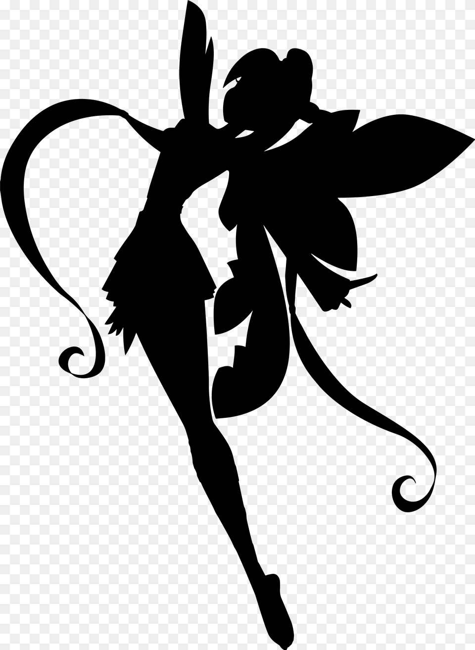 Fairy Silhouette Clip Art Image Silhouette Fairy Clipart, Gray Free Transparent Png