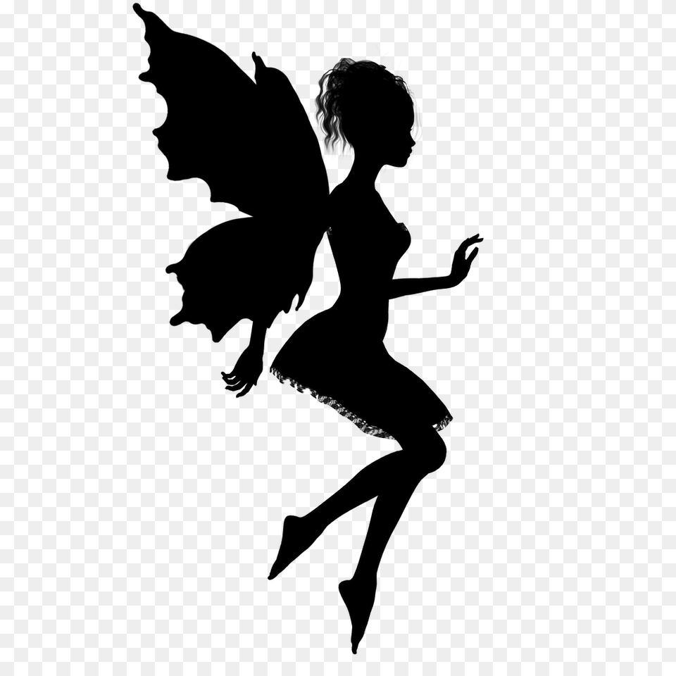 Fairy Silhouettes Fairy, Silhouette, Stencil, Person, Head Free Png Download