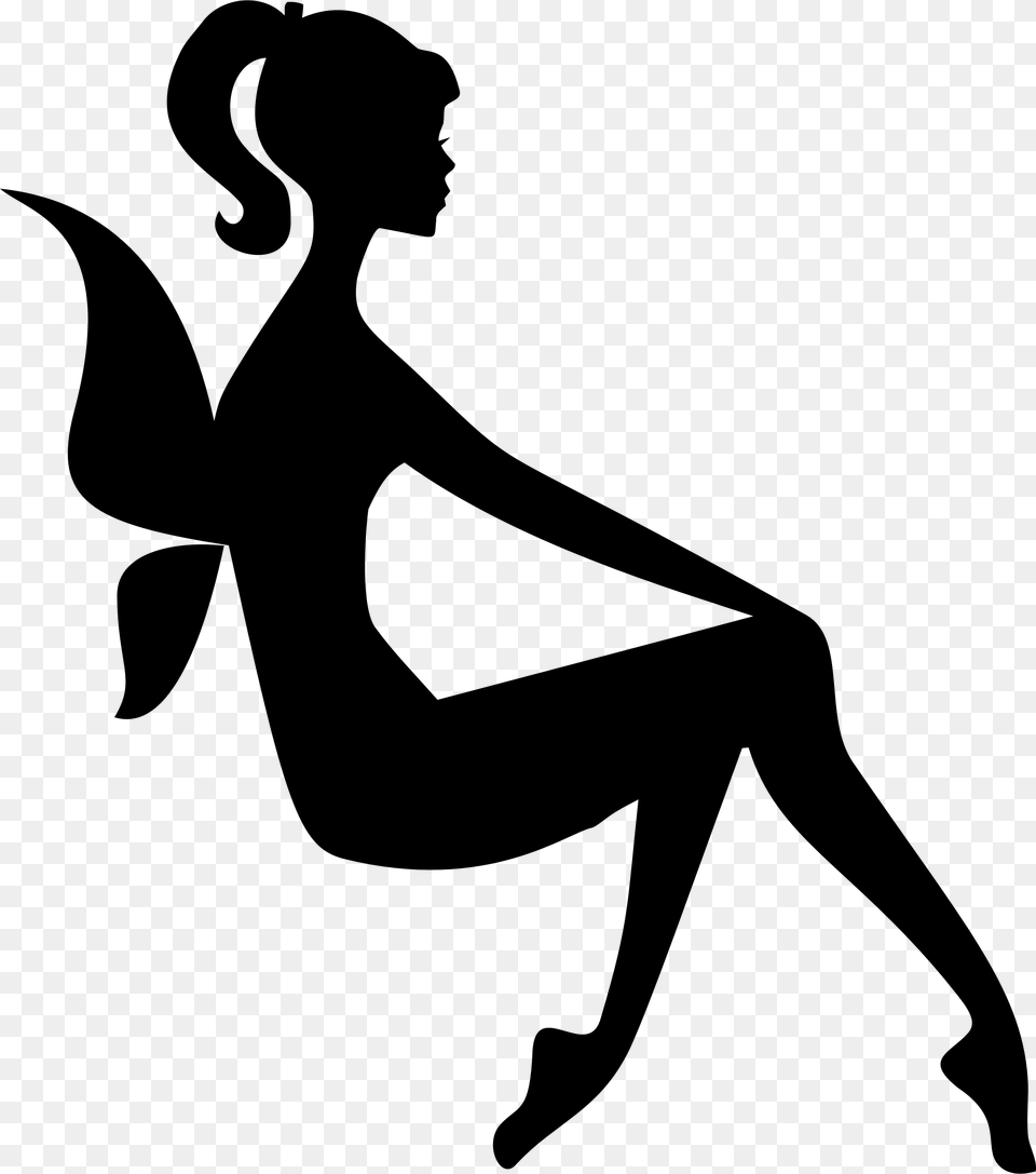 Fairy Sitting Clip Arts Fairy Icon, Gray Png Image