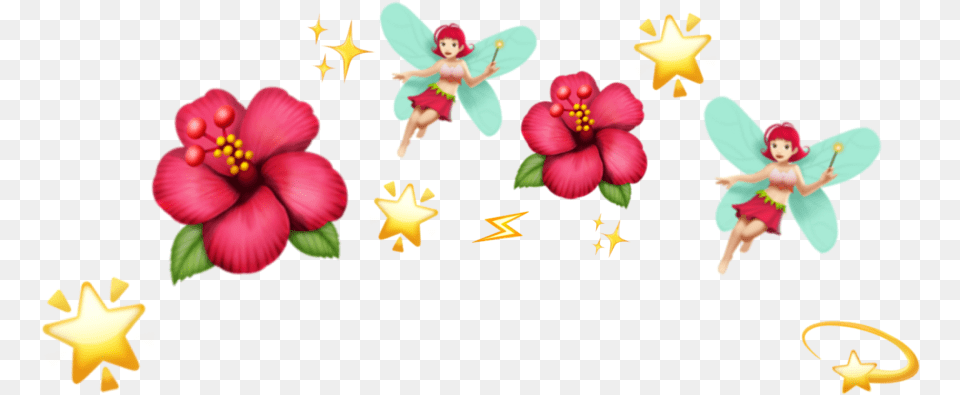 Fairy Star Shine Flower Crown Tumblr Cute Red Emoji, Plant, Petal, Person, Baby Free Transparent Png