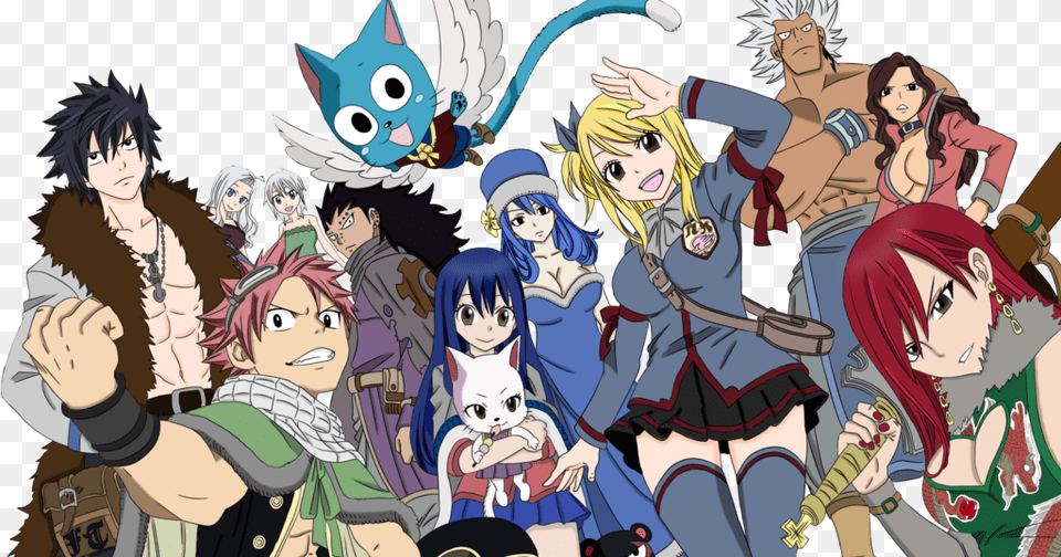 Fairy Tail Anime Fairy Tail Anime Natsu Group, Publication, Book, Comics, Adult Png