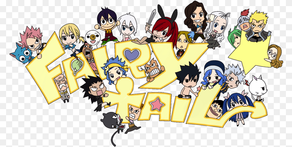 Fairy Tail Chibi Background, Book, Comics, Publication, Person Png