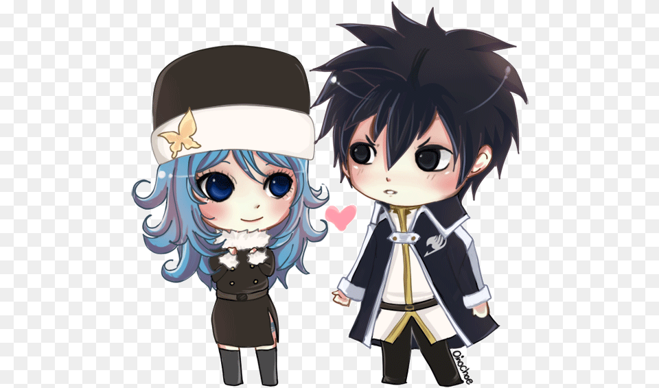 Fairy Tail Chibi Gray Y Juvia, Book, Comics, Publication, Baby Free Png