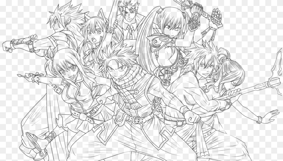 Fairy Tail Coloring Pages Wonderful Chibi Erza Natsu Anime Fairy Tail Coloring Pages, Gray Free Png