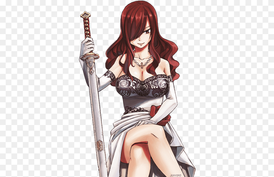 Fairy Tail Erza And Erza Scarlet Fairy Tail Manga Girl, Adult, Weapon, Sword, Publication Png Image