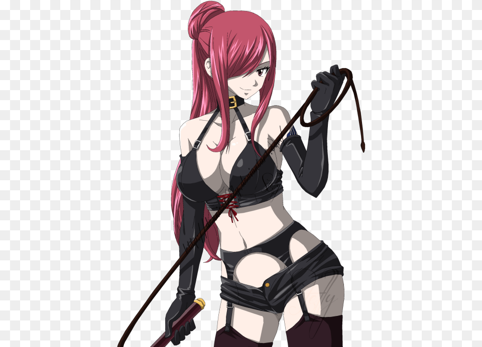 Fairy Tail Erza Scarlet Badass Sexy Anime Girl Tied Up, Book, Publication, Comics, Adult Png Image