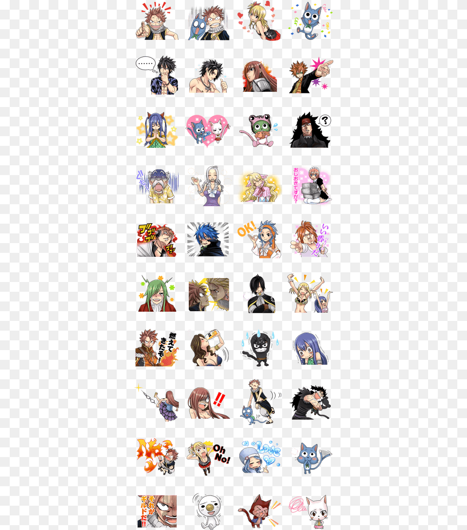 Fairy Tail Line Stickers, Publication, Art, Book, Collage Png