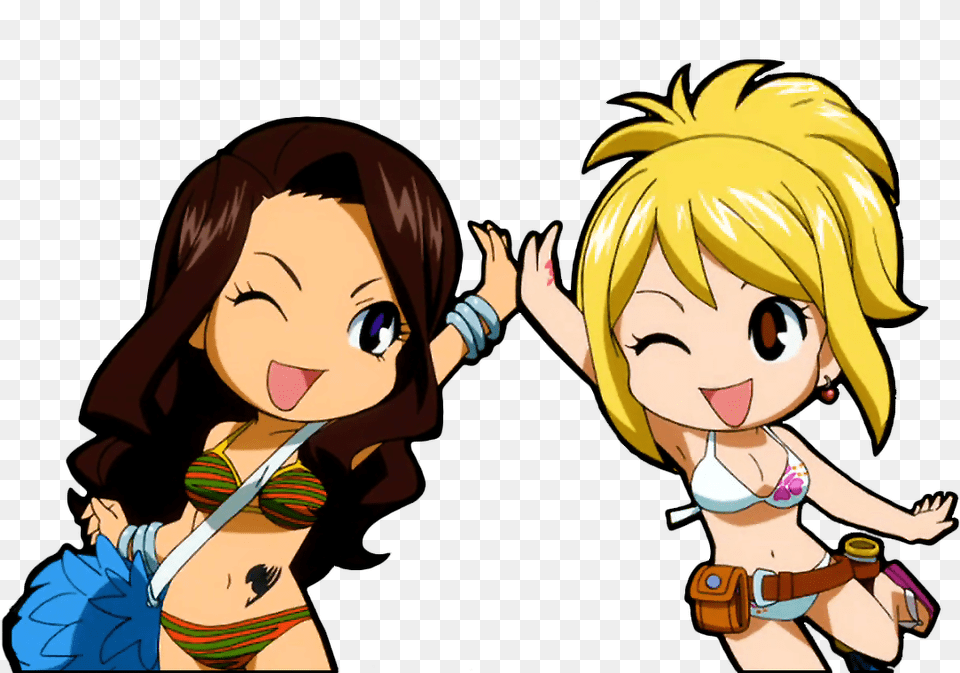 Fairy Tail Natsu And Lucy Chibi Download Fairy Tail Lucy And Cana, Adult, Person, Female, Woman Free Png