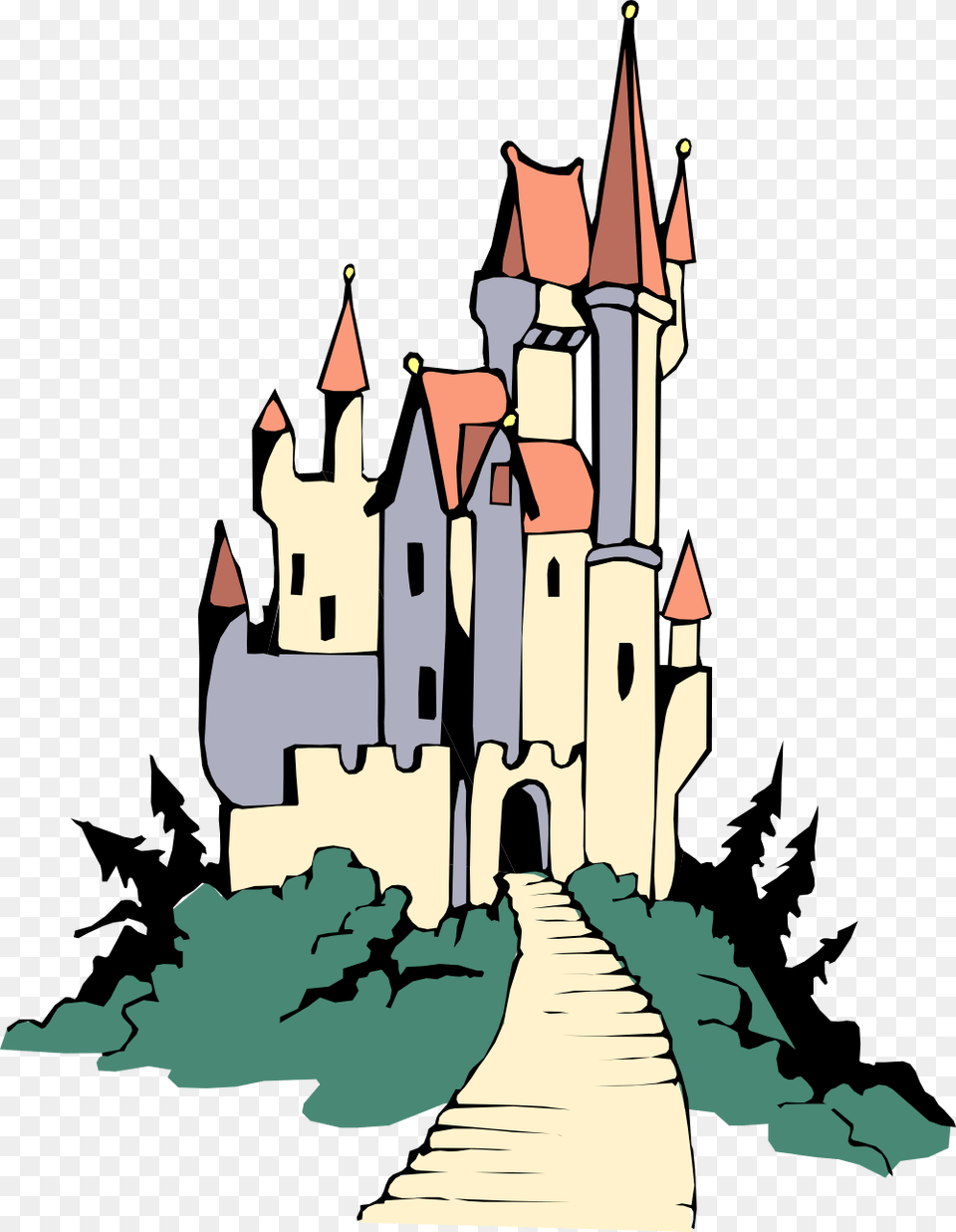 Fairy Tale Castle Clip Art, Architecture, Fortress, Building, Path Png