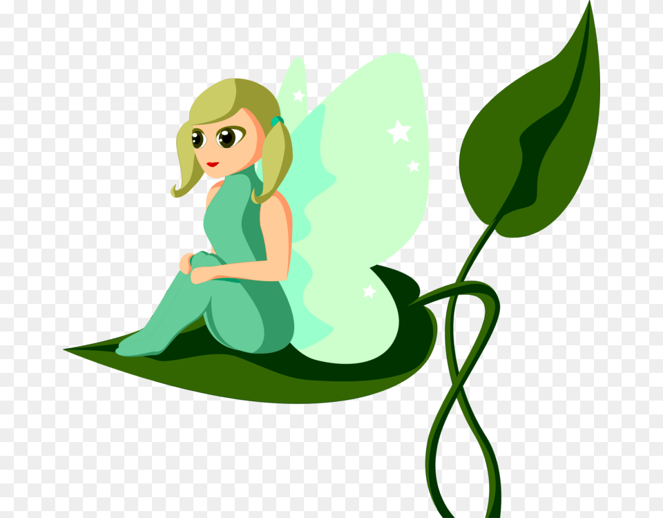 Fairy Tale Drawing Silhouette Pixie, Green, Baby, Leaf, Person Free Png