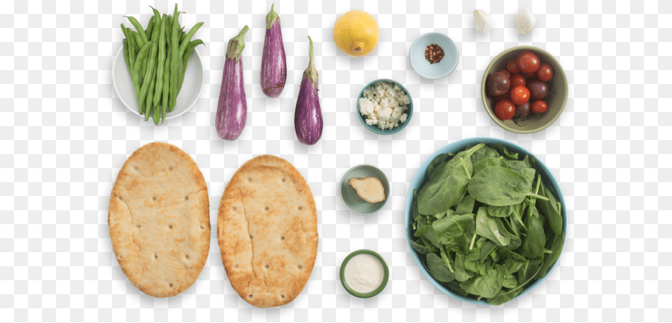 Fairy Tale Eggplant Amp Spinach Flatbreads With Warm Superfood, Food, Produce, Bread, Dining Table Png