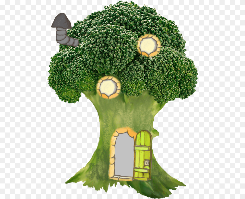 Fairy Tree House Clipart Royalty One Broccoli, Food, Plant, Produce, Vegetable Free Png