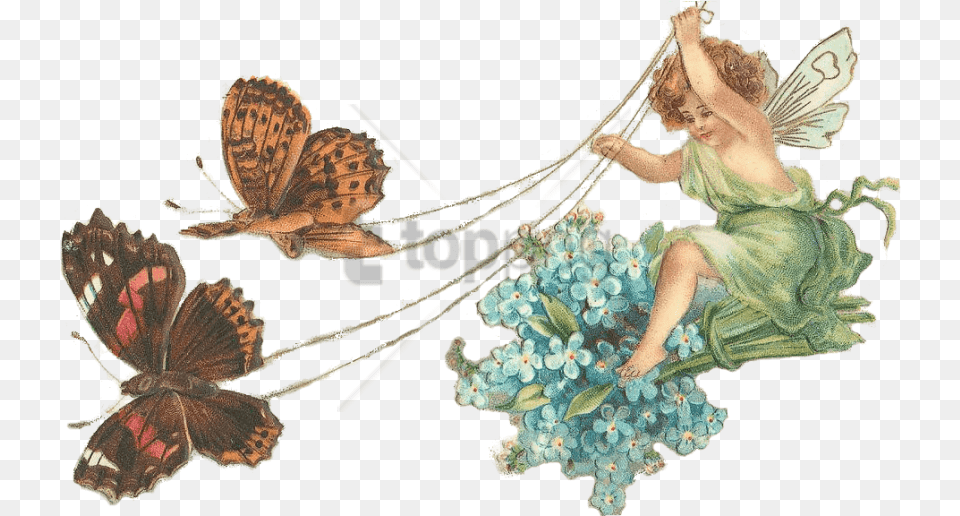 Fairy With Butterflies Image With Transparent Fairies On Transparent Background, Art, Painting, Person Free Png Download