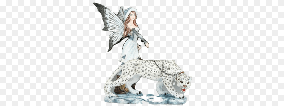 Fairy With Snow Leopard Figurine, Animal, Kangaroo, Mammal, Adult Free Png