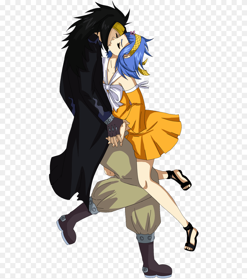 Fairytail Gajevy Gajeel Gajeelredfox Levy Levymcgarden Cartoon, Book, Publication, Comics, Person Free Png Download