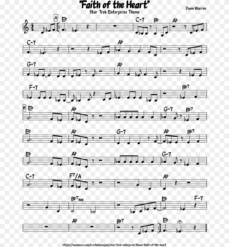 Faith Of The Heart Sheet Music Star Trek, Gray Free Png Download