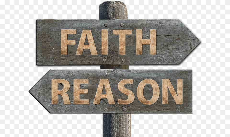 Faith Reason Directory Away Direction Science Sign, Symbol, Road Sign, Mailbox Png Image