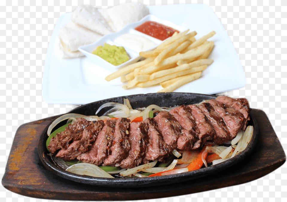 Fajitas Churrasco Food, Food Presentation, Meat, Steak, Ketchup Png Image