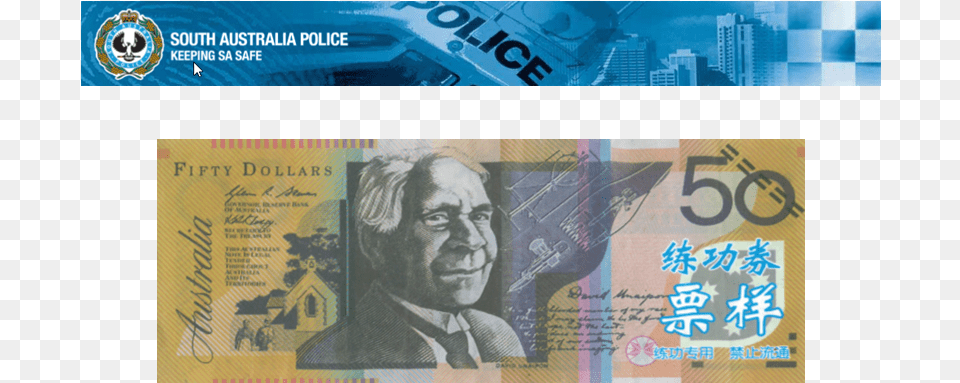 Fake 50 Notes Fake 50 Dollar Note Australia, Adult, Male, Man, Person Free Png Download