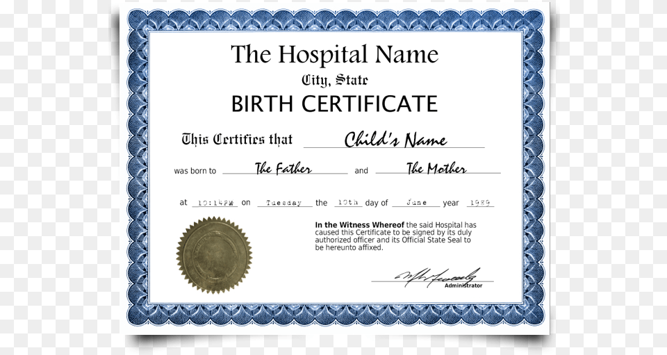 Fake Birth Certificate Uk, Text, Diploma, Document Free Transparent Png