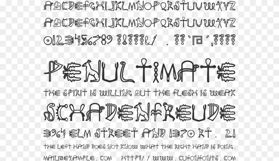 Fake Hieroglyphs Font Preview Font Frutiger Lt Std, Text, Handwriting, Book, Publication Free Png