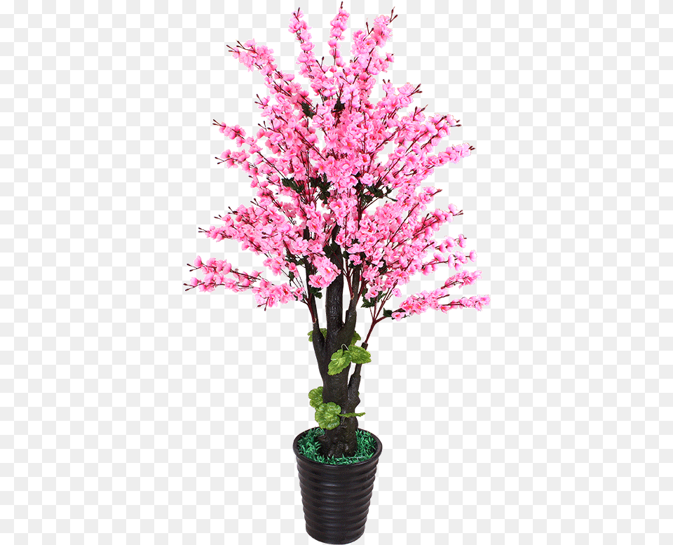 Fake Peach Flower Simulation Plant Floor Potted Tree Tree With Flower, Flower Arrangement, Cherry Blossom Png Image