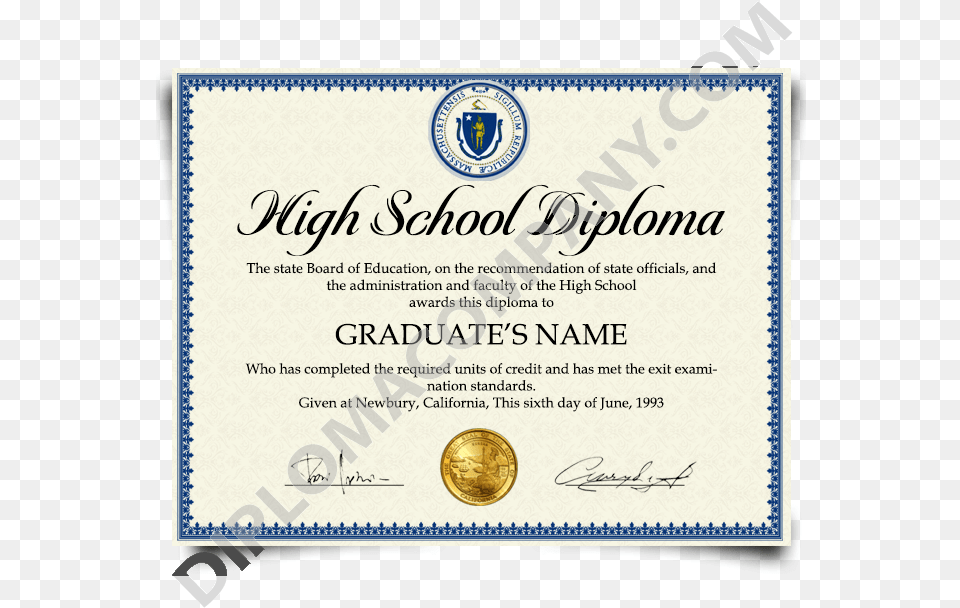 Fake Usa High School Diploma Sigma Delta Tau, Document, Text Free Png Download