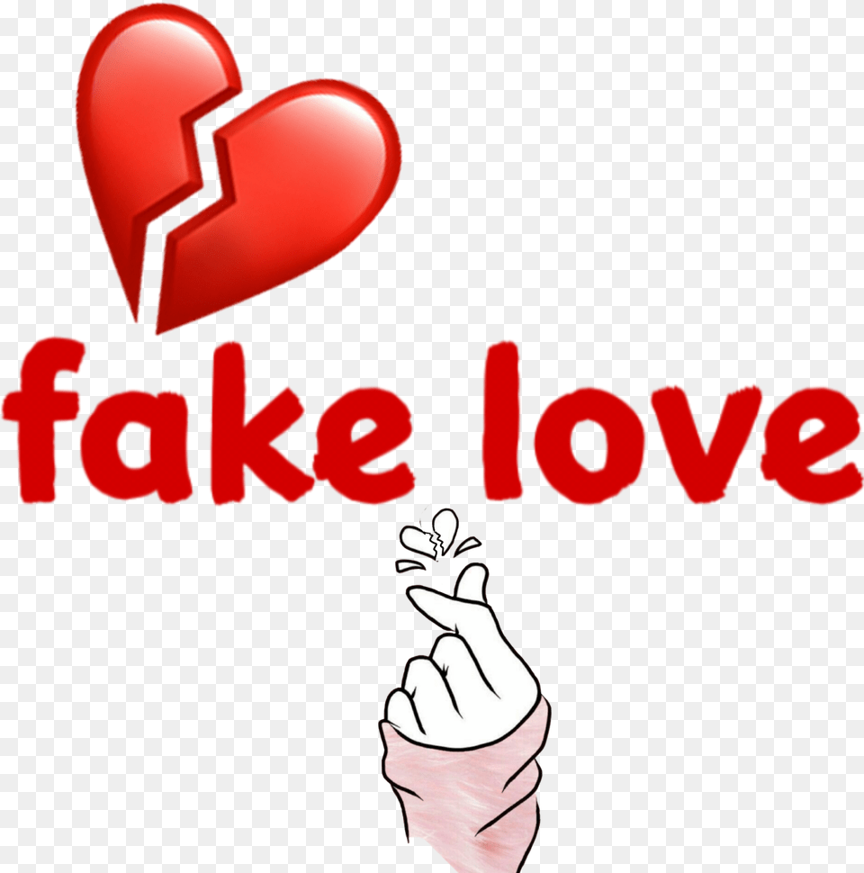 Fakelove Bts Fake Love Text, Heart, Body Part, Hand, Person Free Png