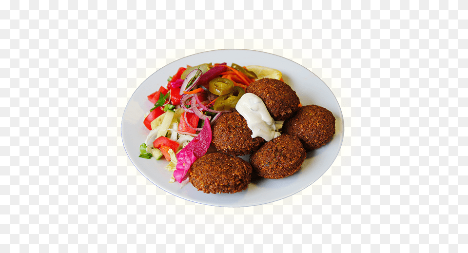 Falafel, Plate, Food, Fritters Free Png Download
