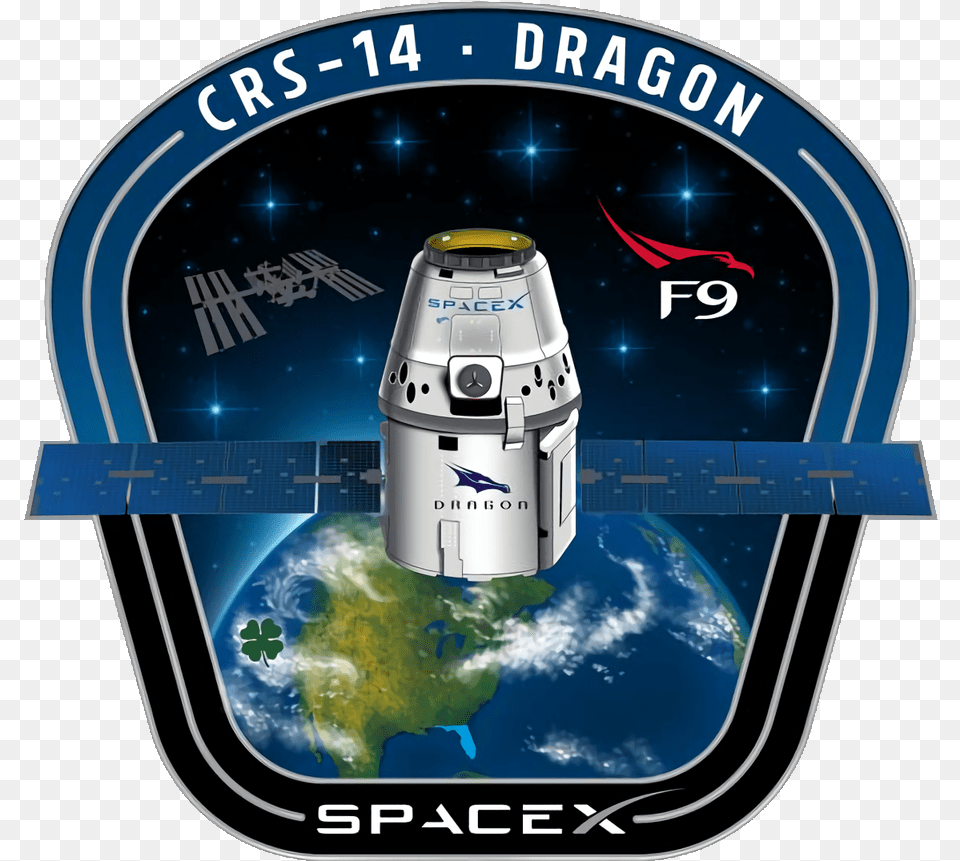 Falcon 9 Hackaday Spacex Crs 14 Patch, Disk, Aircraft, Spaceship, Transportation Png Image