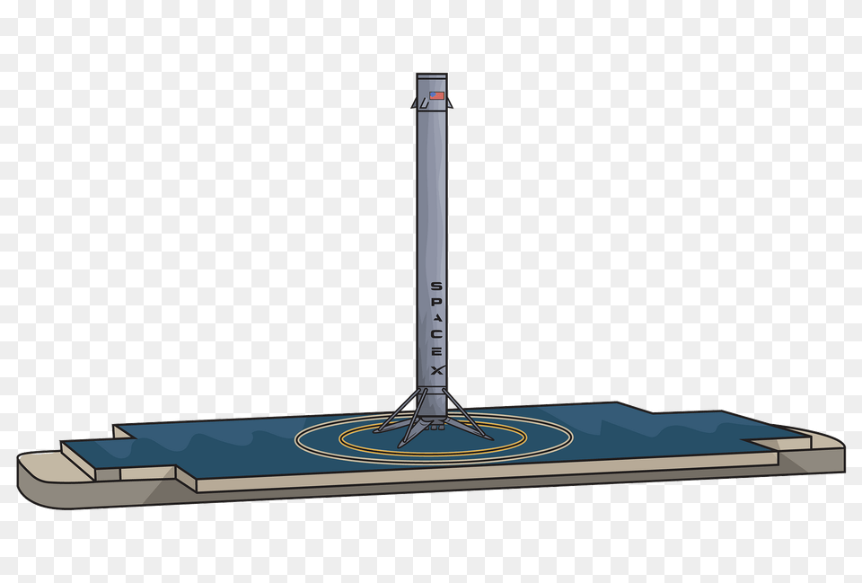 Falcon 9 Rocket On Ocean Landing Platform Clipart, City, Weapon Free Transparent Png