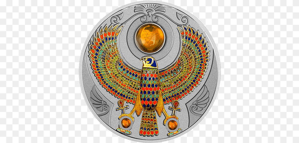 Falcon Of Tutankhamun Agate Scarabaeus 1 Dollar Silver Coin, Armor, Animal, Bird, Art Free Png Download