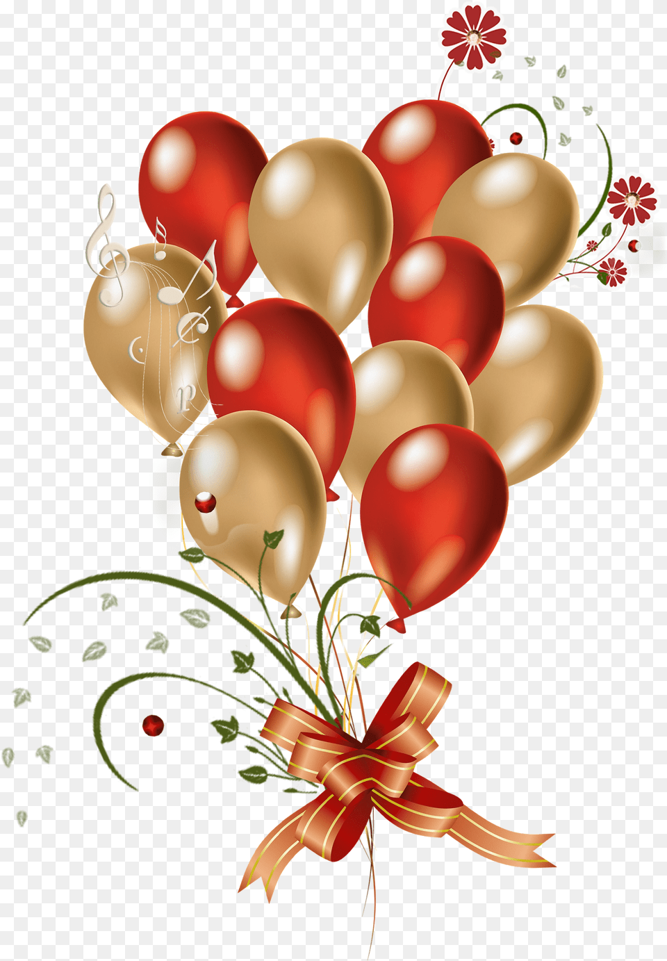Fall Balloons Clip Art Happy Birthday Red And Gold Balloons, Logo, Symbol Free Transparent Png
