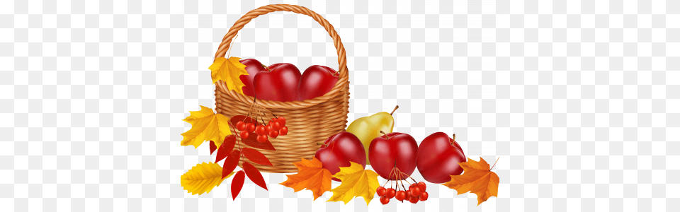 Fall Basket Clip Art Flowers Clip Art Autumn, Leaf, Plant, Food, Fruit Png