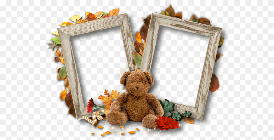 Fall Border Border Fall Corner And Psd File For Teddy Bear, Teddy Bear, Toy Free Transparent Png