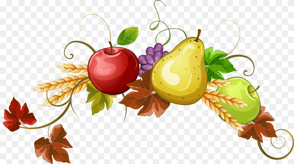 Fall Border Clipart Fruit Decoration Clipart, Food, Plant, Produce, Art Png