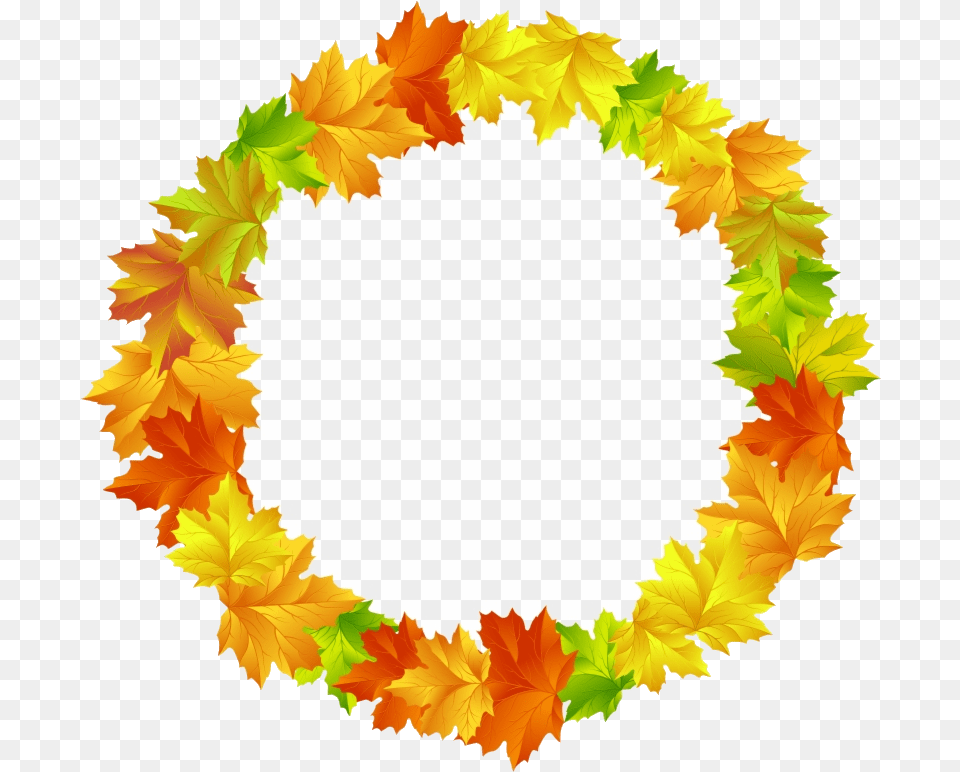 Fall Border Leaves Round Frame Clip Art Imageub Transparent Autumn Leaves Circle, Leaf, Plant, Graphics, Floral Design Png Image