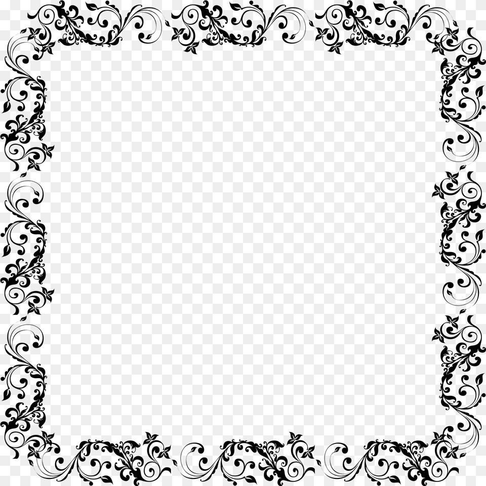 Fall Borders Clip Art Black And White, Gray Png Image