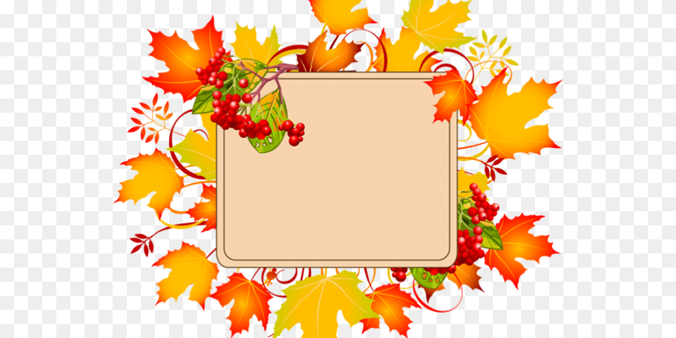 Fall Clipart Border Fall Thank You Clipart, Leaf, Plant, Tree, Food Png Image