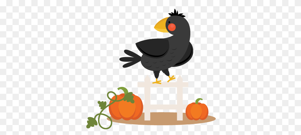 Fall Crow Scrapbook Cute Clipart For Silhouette, Animal, Beak, Bird, Blackbird Png