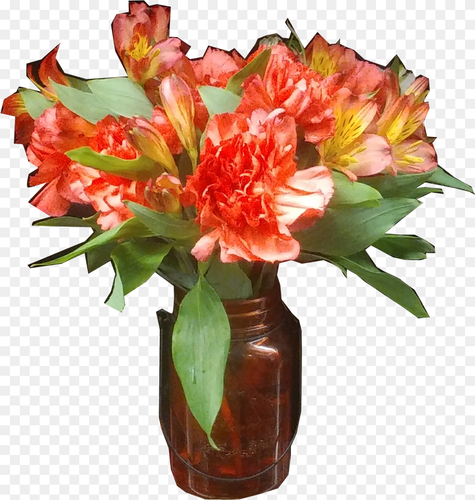Fall Flowers In A Mason Jar, Flower, Flower Arrangement, Flower Bouquet, Plant Png Image