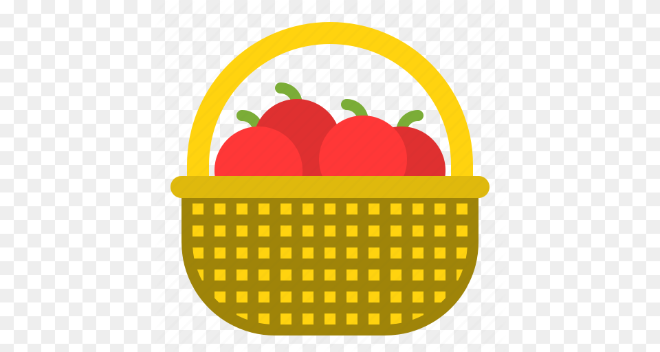 Fall Food Fruit Picnic Basket Thanksgiving Icon, Shopping Basket Free Png
