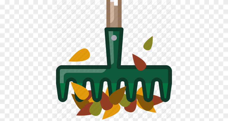 Fall Garden Gardening Leaves Rake Tool Yumminky Icon Free Png