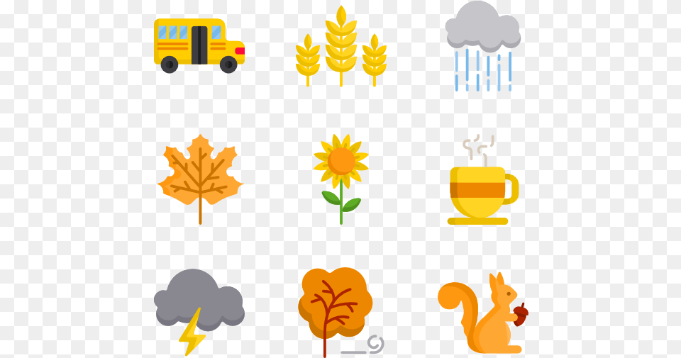 Fall Icon Autumn Icon Transparent, Leaf, Plant, Flower, Sunflower Free Png Download